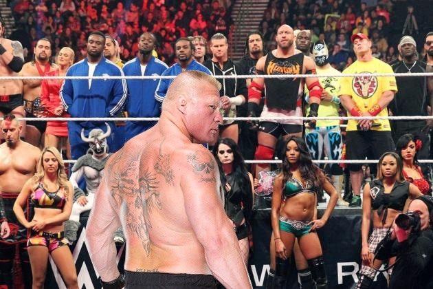 Lesnar saves time by suplexing entire WWE roster at once