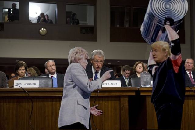 Catatonic Linda McMahon awakens during confirmation hearing to kick Trump in groin