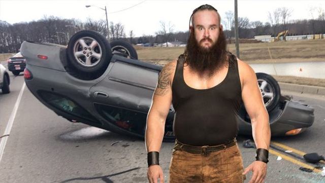 Strowman accidentally flips his own car