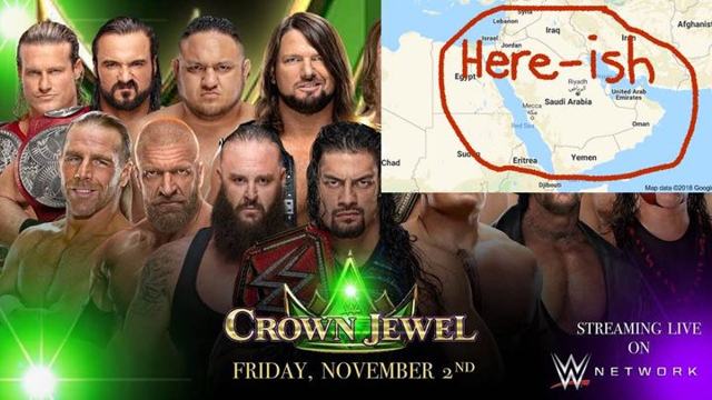 WWE says Crown Jewel is being held “someplace between Oman and Jordan”
