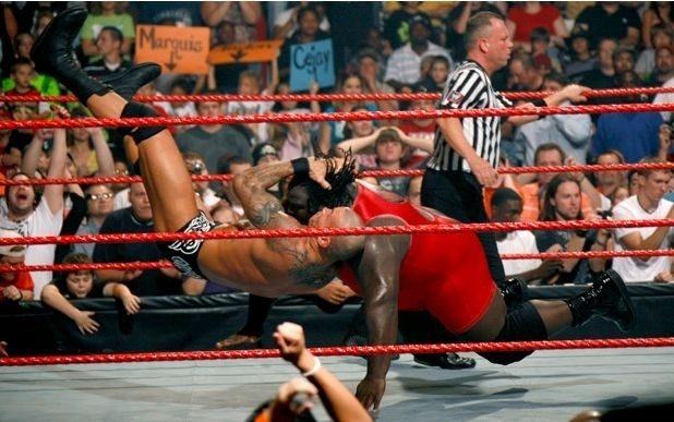Randy Orton delivers RKO outta somewhere