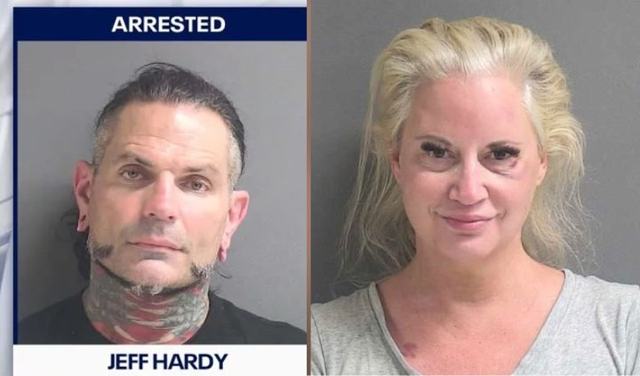 Jeff Hardy and Sunny bump into one another during fingerprinting again