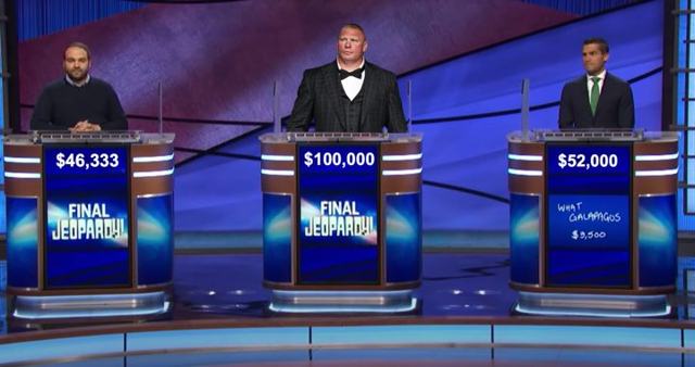 Brock Lesnar is on a winning streak on Jeopardy!