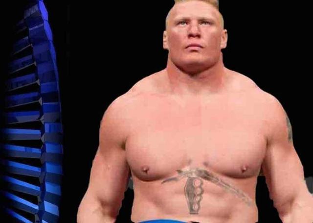 Lesnar’s chest tattoo goes flaccid