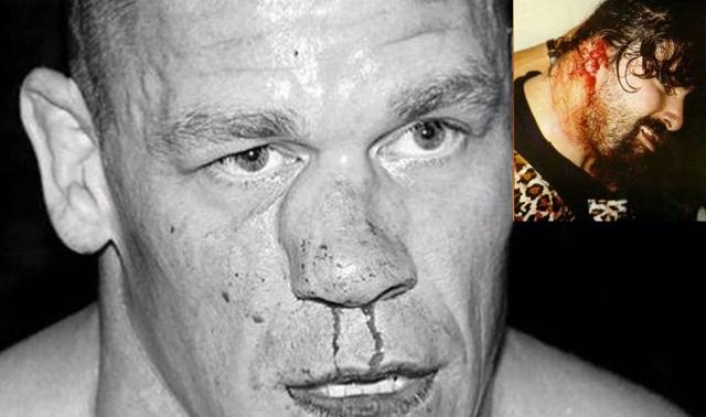 Cena’s nose seeks advice from Foley’s ear