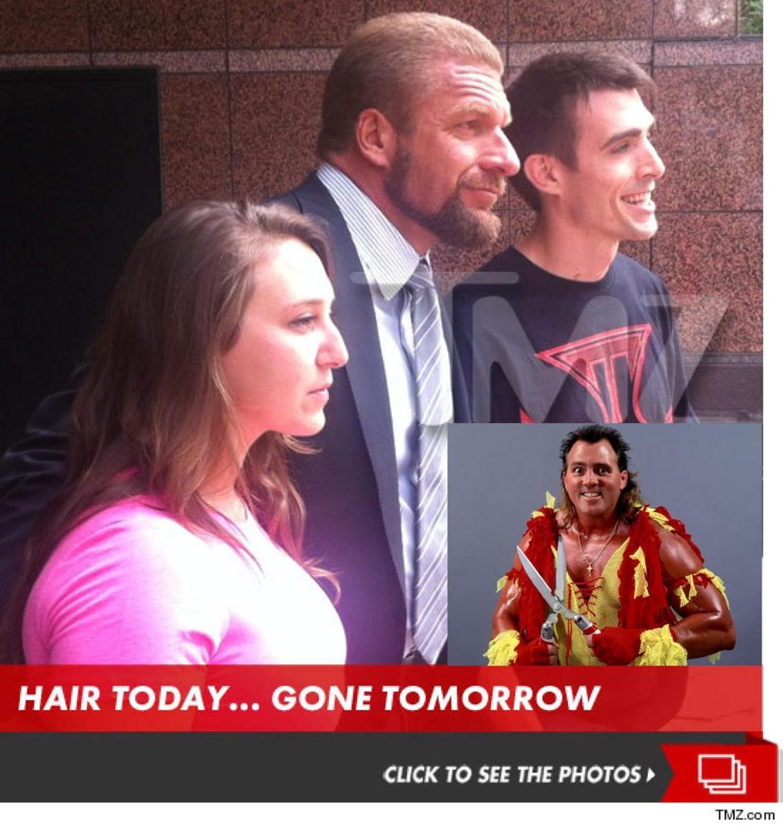 Brutus Beefcake sneak-attacks Helmsley’s hair