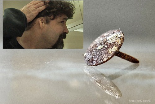 Mick Foley discovers rusty old thumbtack embedded in scalp