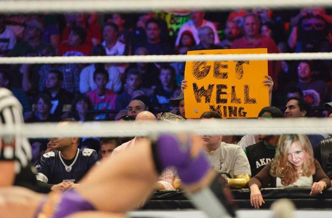 Attractive female at ringside presumed to be wrestler’s wife or mistress