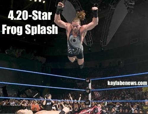 Rob Van Dam executes 4.20-Star Frog Splash