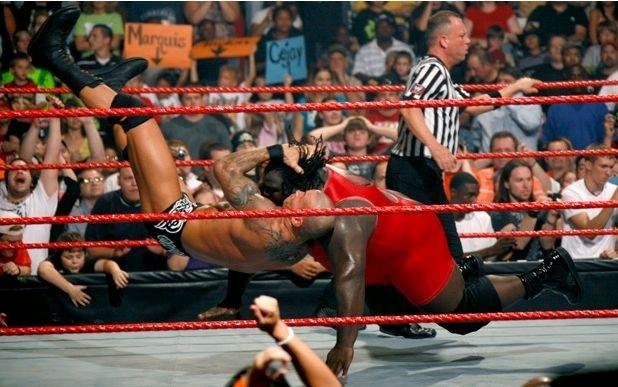 Randy Orton delivers RKO outta somewhere