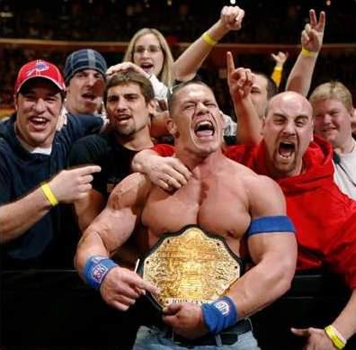 Wrestling audience predominantly heterosexual adult males, inexplicably