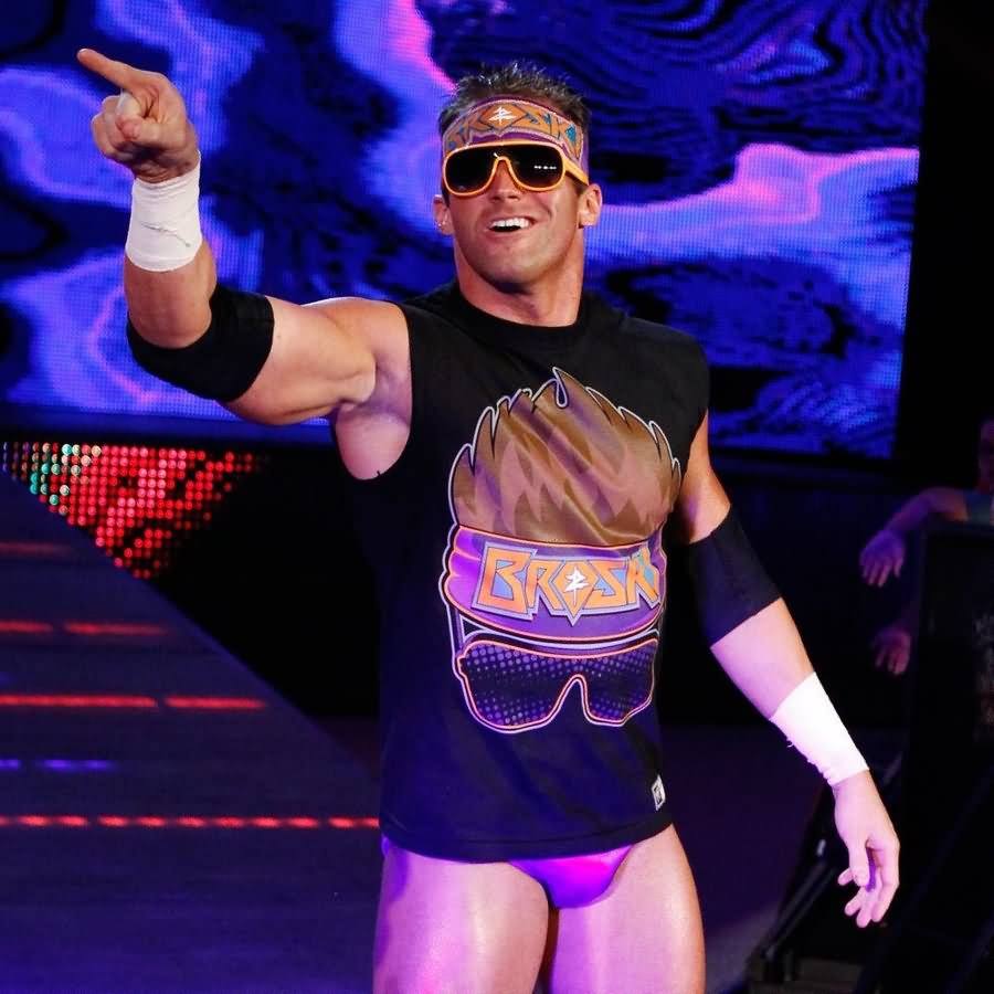 Delusional Zack Ryder points at WrestleMania sign