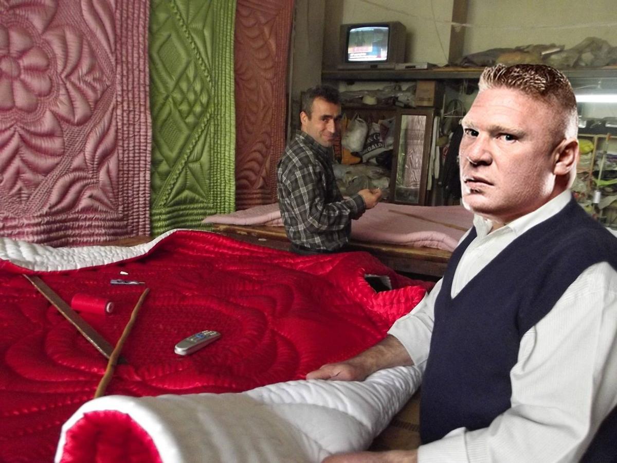 Suspended Lesnar returns to quilting