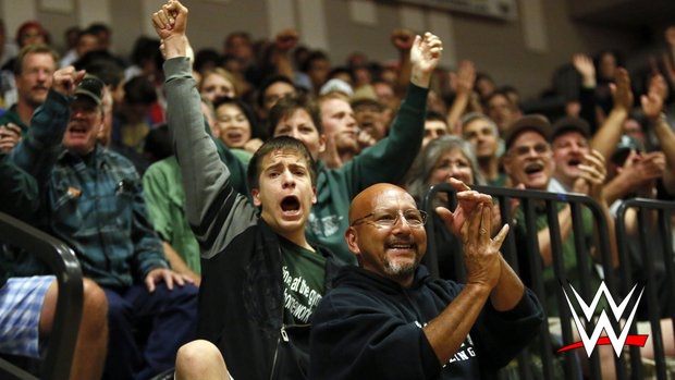 Wrestling fan only capable of communicating via chants