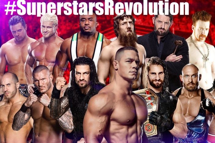Male WWE wrestlers planning for Superstars Revolution