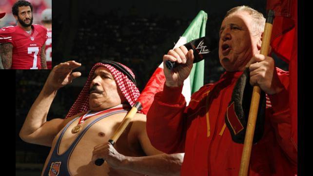Kaepernick stands for Nikolai Volkoff’s singing of Soviet national anthem