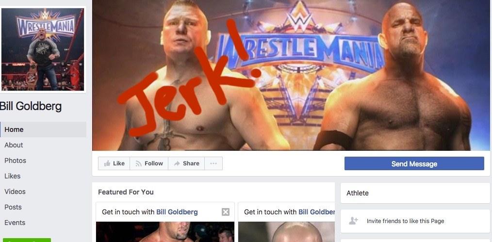 Business just picked up! Lesnar unfriends Goldberg on Facebook