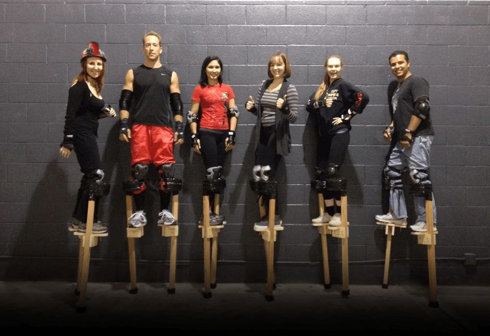Stilt-walking instructor insists being seven foot tall can be taught