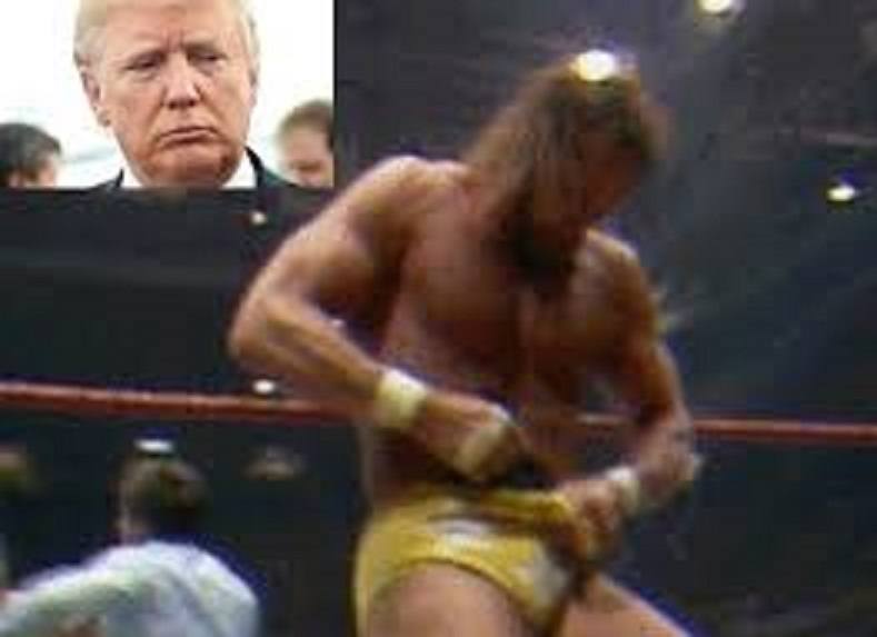 Trump blocks import of illegal foreign objects by imposing tariffs on heel wrestlers’ trunks
