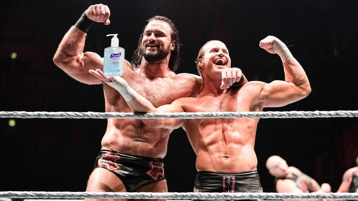 WWE mitigates Coronavirus threat by smearing wrestlers in hand sanitizer rather than baby oil