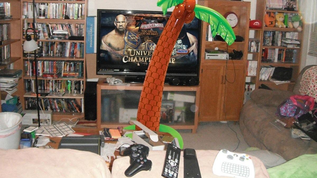 Get the ultimate “live” WrestleMania experience with inflatable view-obstructors