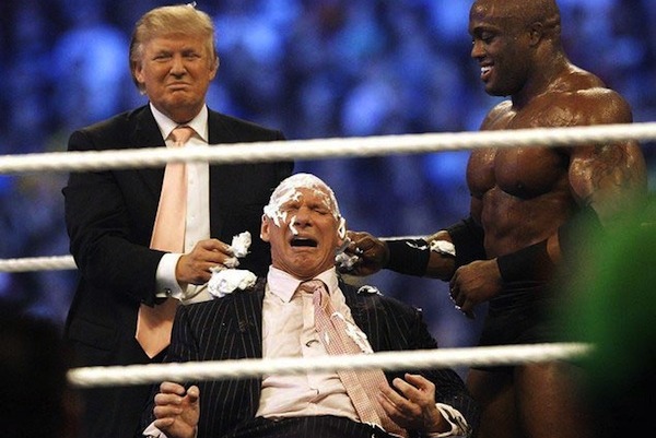 In spite of irrefutable video evidence, Republicans deny that Donald Trump incited the 2007 Battle of the Billionaires