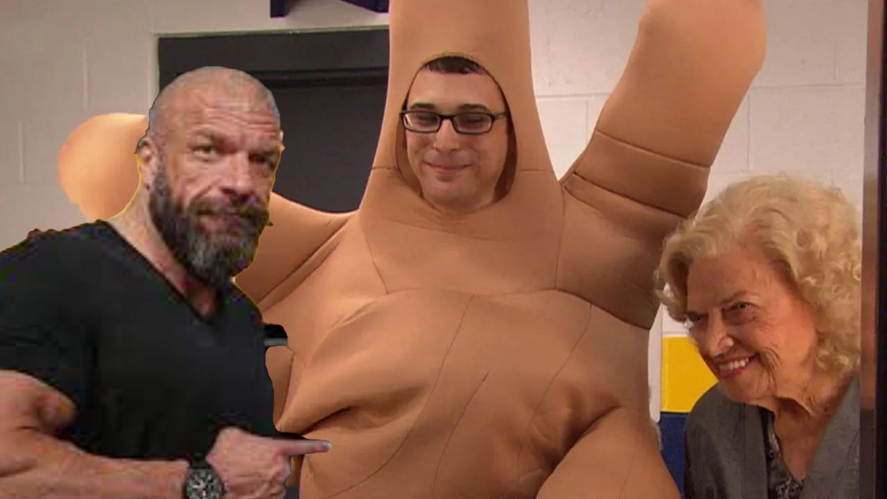 Mae Young’s Baby Hand signs with NXT